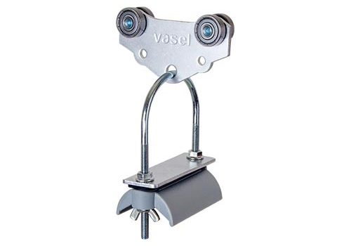 Steel Trolley with Plastic saddle for Flatform Cables (u-bolt)